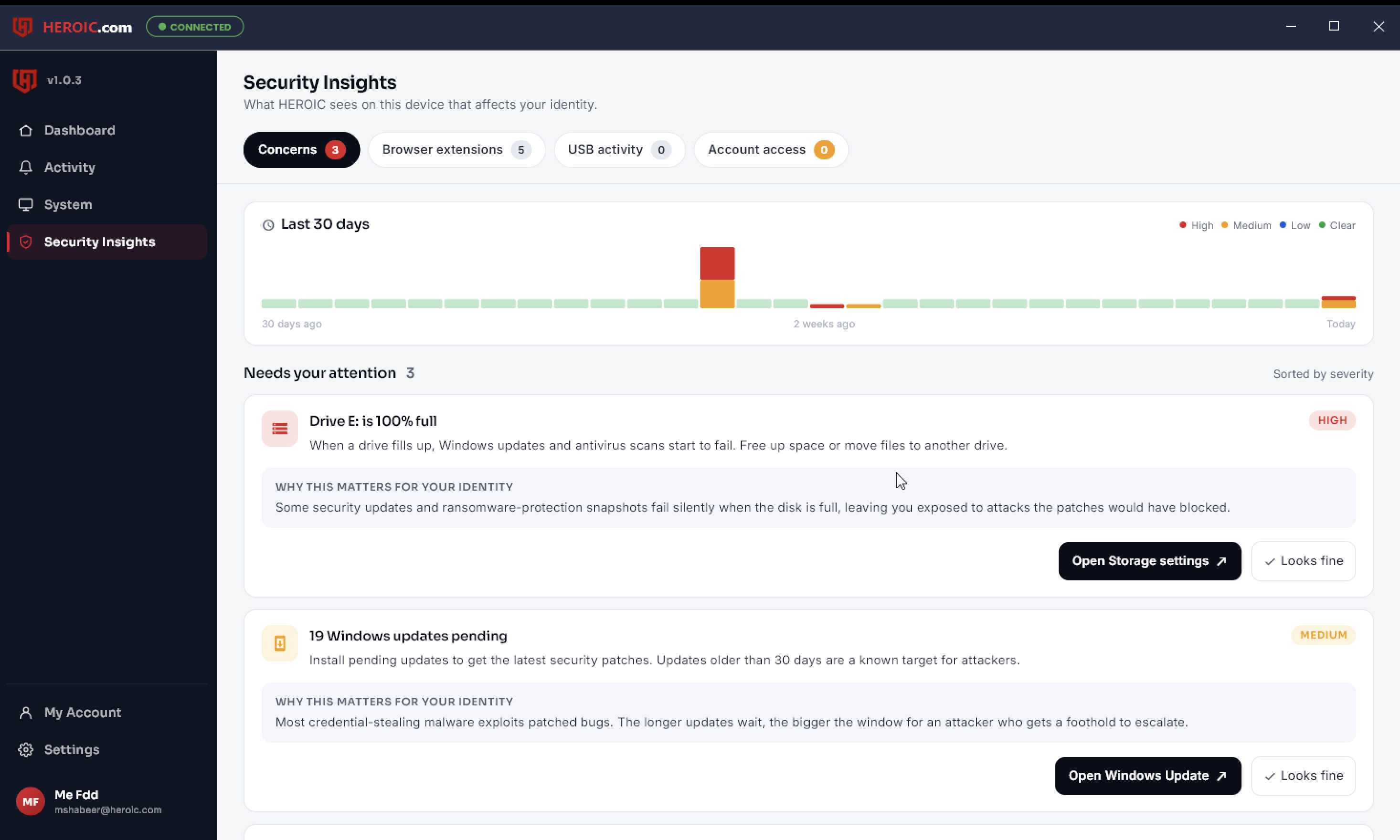 HEROIC desktop security insights