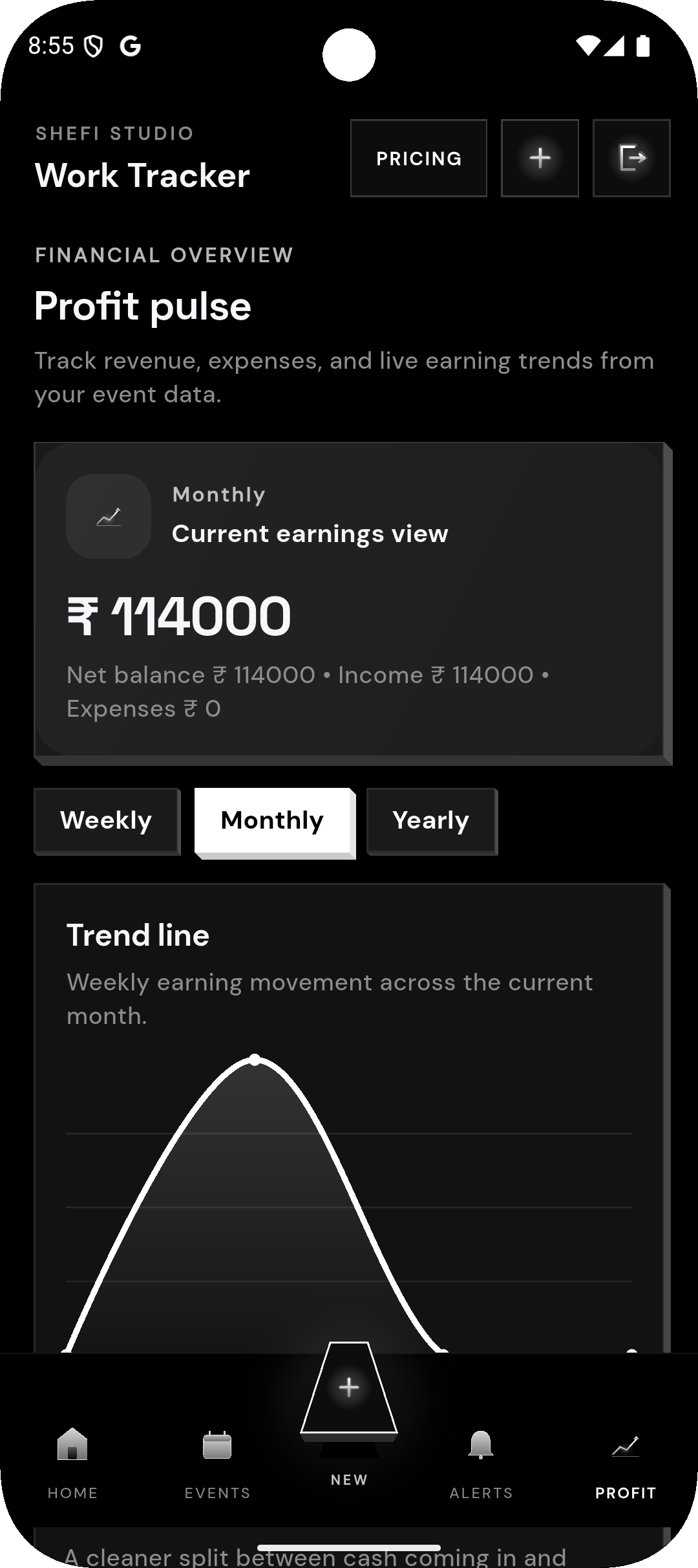 Profit pulse screen